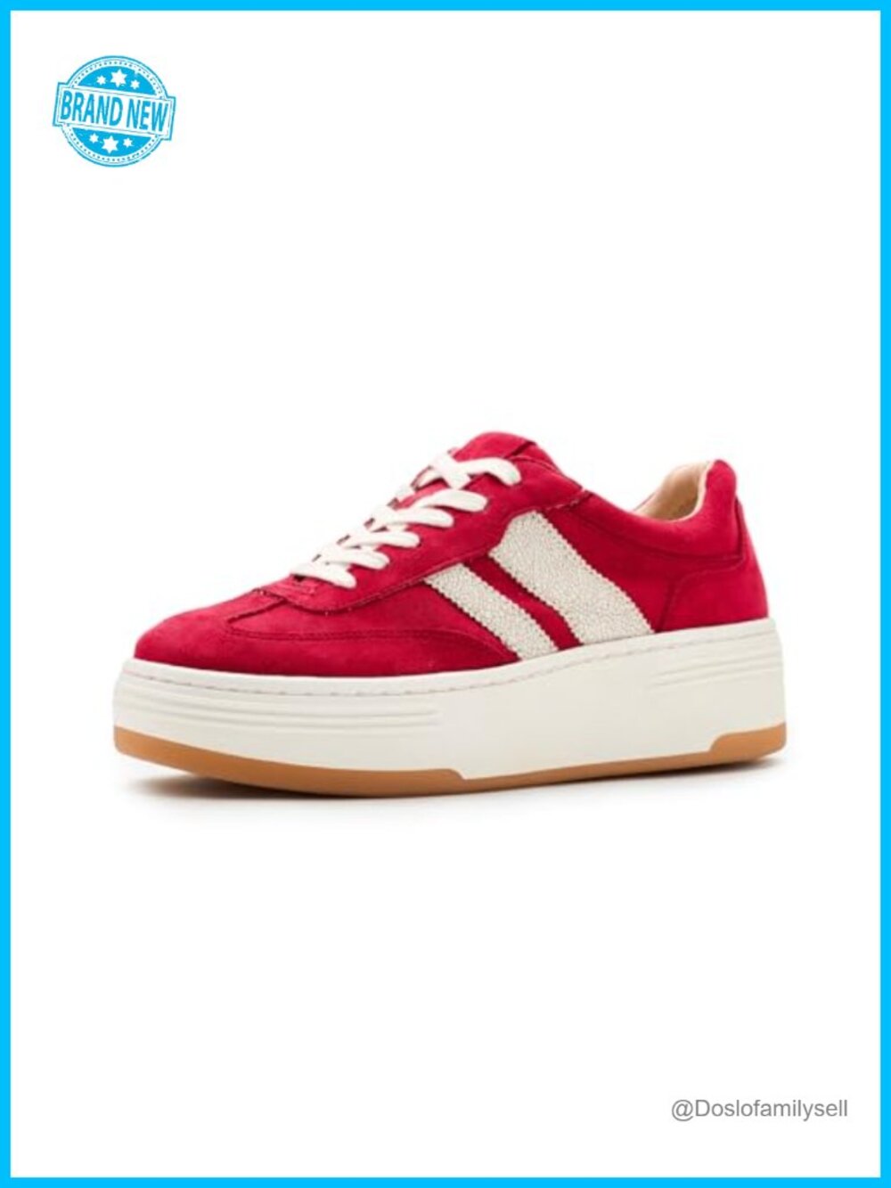 Platform Lace-Up Fashion Sneakers Casual PU Athletic Shoes